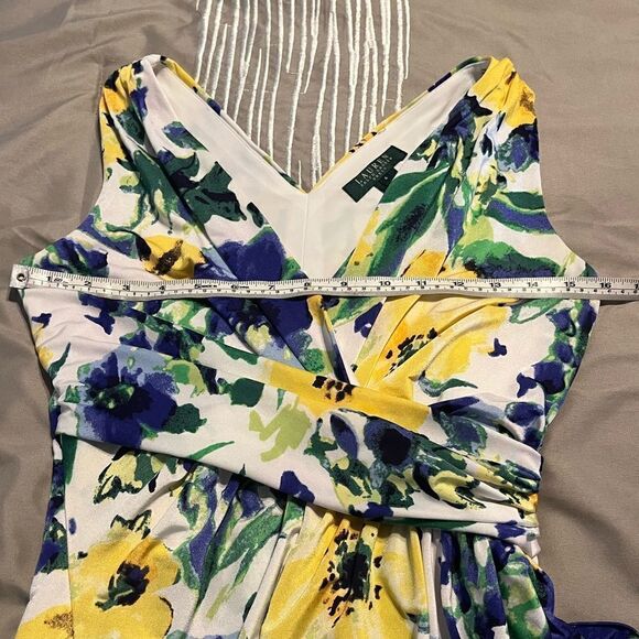 Ralph Lauren Floral Faux Wrap Cascade Dress - Picture 14 of 14